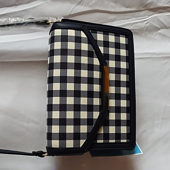 Draper James Handbags - Draper James Black and White Gingham Crossbody Bag